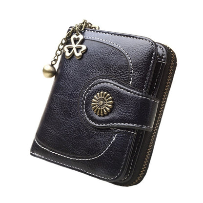 Vintage Button Phone Purses Women Wallets Female Purse Leather Brand Retro Ladies Long Zipper Woman Wallet Card Clutch