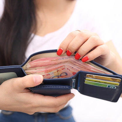 Short Mini Women Wallets Crown Decorated Fold PU Leather Coin Purse Card Holder