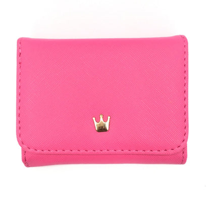 Short Mini Women Wallets Crown Decorated Fold PU Leather Coin Purse Card Holder