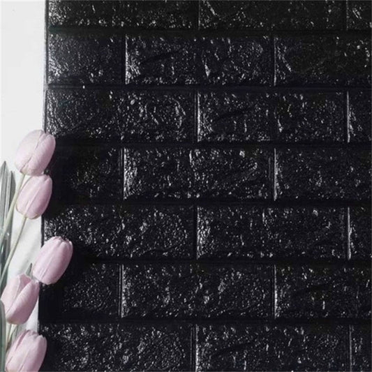 2 PCS Self Adhesive Waterproof TV Background Brick Wallpapers 3D Wall Sticker Living Room Wallpaper Mural Bedroom Decorative Stickers, 70cm x 77cm