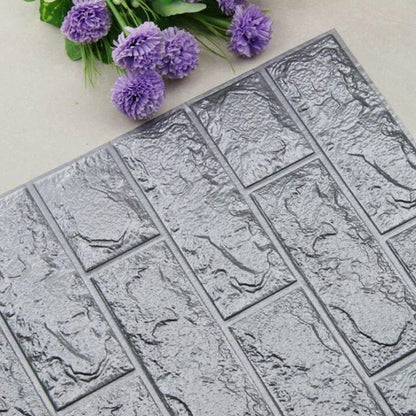 2 PCS Self Adhesive Waterproof TV Background Brick Wallpapers 3D Wall Sticker Living Room Wallpaper Mural Bedroom Decorative Stickers