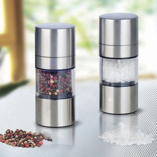 Manual Pepper Mill Stainless Steel Salt Grinder, 12x5cm