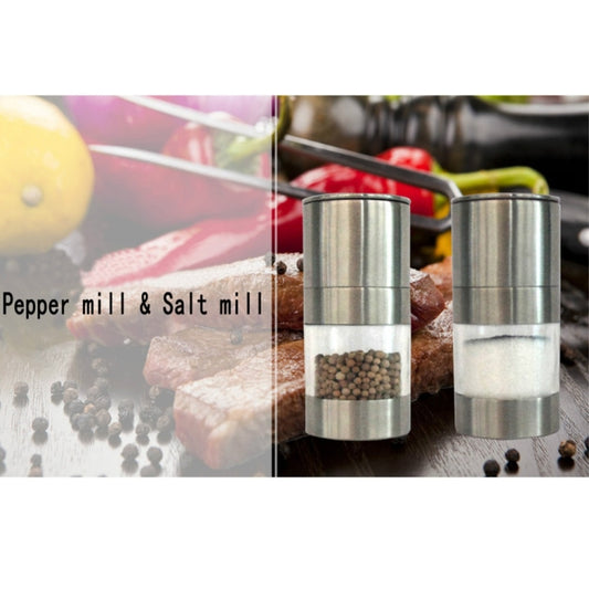 Manual Pepper Mill Stainless Steel Salt Grinder, 12x5cm
