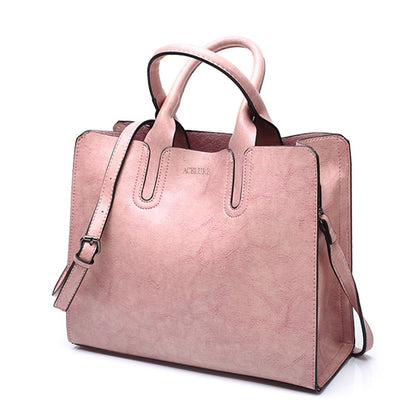 Leather Handbags Big Women Bag Casual Female Bags Trunk Tote Shoulder Bag Ladies Large Bolsos, Brown, Black, Green, Blue, Coffee, Burgundy, Pink, Gray