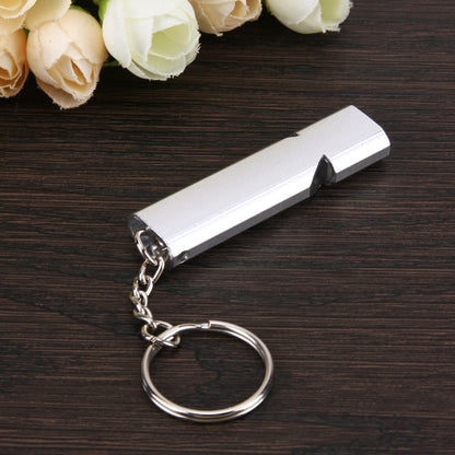 Mini Portable 120db Double Pipe High Decibel Outdoor Camping Hiking Survival Whistle Double-frequency Emnergecy Whistle Keychain