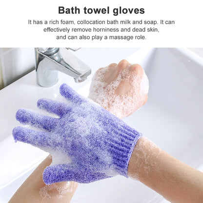 5 PCS Shower Bath Gloves Exfoliating Spa Massage Scrub Body Glove, Purple, Green, Blue, Orange, Red