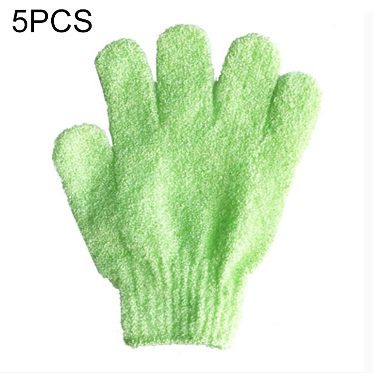 5 PCS Shower Bath Gloves Exfoliating Spa Massage Scrub Body Glove, Purple, Green, Blue, Orange, Red