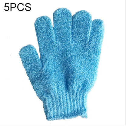5 PCS Shower Bath Gloves Exfoliating Spa Massage Scrub Body Glove, Purple, Green, Blue, Orange, Red