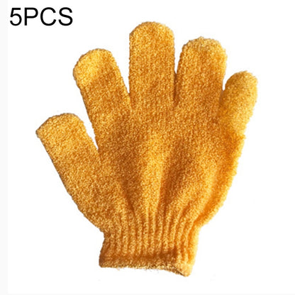5 PCS Shower Bath Gloves Exfoliating Spa Massage Scrub Body Glove, Purple, Green, Blue, Orange, Red