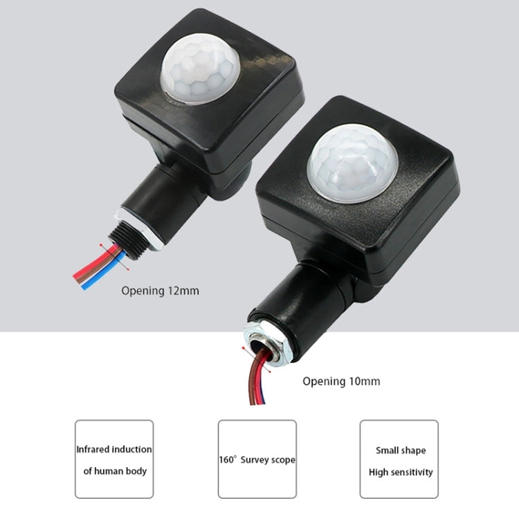 Automatic Security PIR Infrared Motion Sensor Detector Wall Spotlights Switch, 10mm, 12mm
