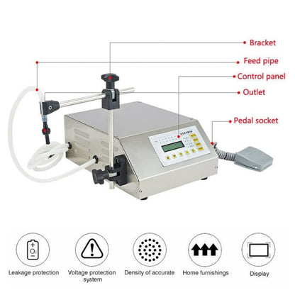 Mini Portable Electric Digital Control Pump Liquid Filling Machine LCD Display Milk Bottles Filler, Digital Control Pump Milk Bottles