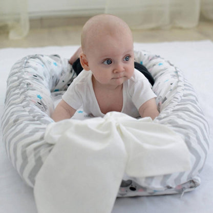 Baby Nest Bed Crib Portable Removable and Washable Crib Travel Bed Cotton Cradle for Children Infant Kids