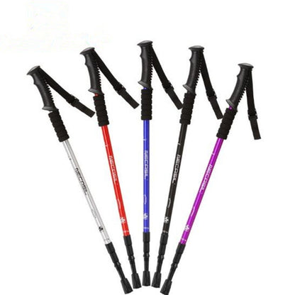 NECASIL Three-section Aluminum Alloy Straight Handle Retractable Trekking Trekking Pole