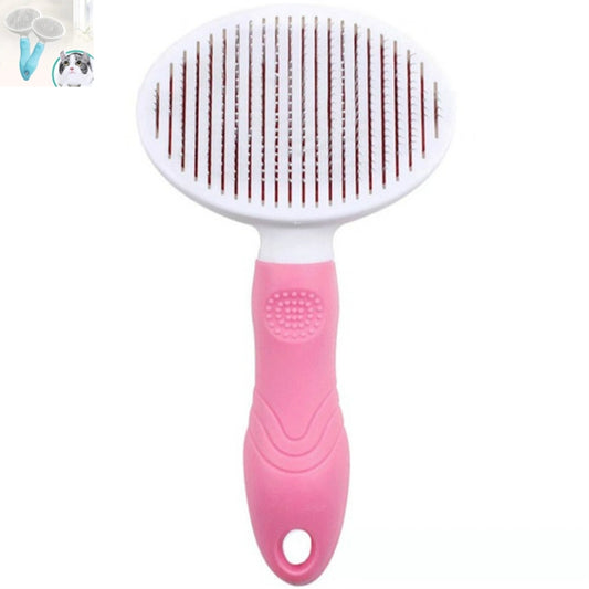 Pet Cat and Dog Hair Removal Beauty Modeling Comb Automatic Hair Loss Self-cleaning Needle Comb, Needle Comb Pink, Needle Comb Green