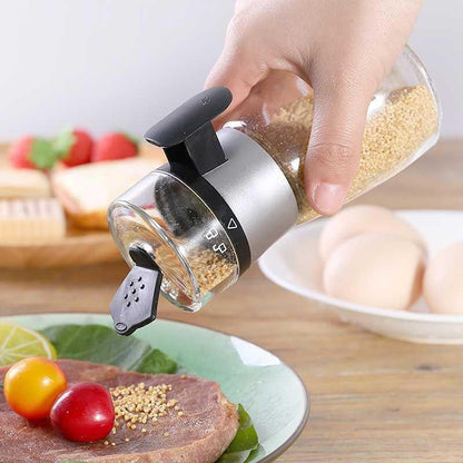 Press Type Salt Control Bottle Kitchen Household Sealed Moisture-Proof Metering Tank Set, Press Type Salt Control Bottle