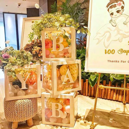 Wedding Birthday Party Decoration Transparent Letter Balloon Box
