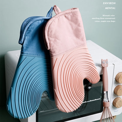 Thickened Silicone Gloves Household Microwave Oven Anti-Scald Insulation Glove, Pink, Light blue, Lake Blue
