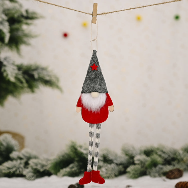 Christmas Ornaments Forest Old Man Doll Pendant, Red Hat, Gray Hat, Beige Hat