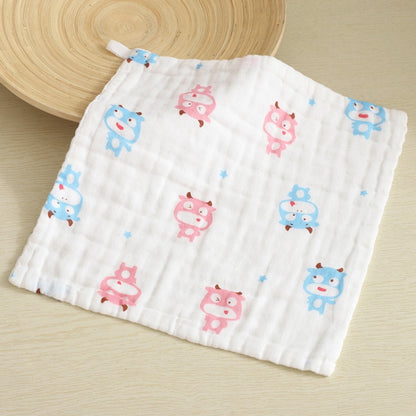 Six-Layer Gauze Cotton Baby Square Handkerchief Saliva Towel Styles Random Delivery, 25x25cm, 30x30cm