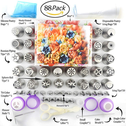 88 in 1  Decorating Mouth Set Cake Baking Jewelry Set, 88 PCS/Set
