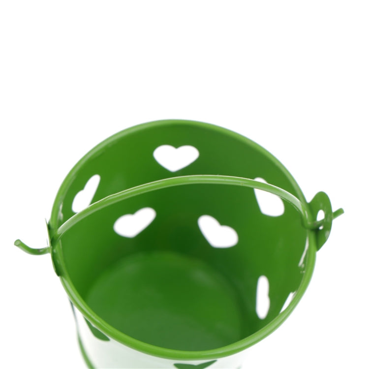 حامل أقلام دائري مجوف على شكل قلب، ديكور رائع، دلو تخزين صغير لسطح المكتب، حامل أقلام حديدي