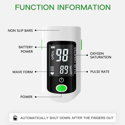X1805 Oxygen Saturation Detector Medical Monitoring Heart Rate Finger Clip Oximeter, Black, Blue