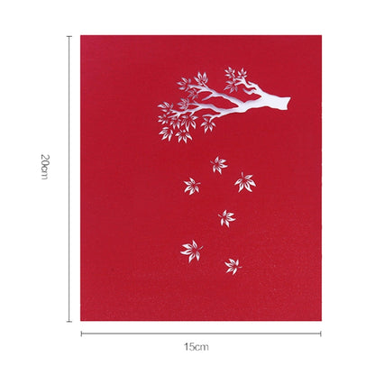Three-Dimensional Maple Tree Greeting Card Birthday Greeting Card Red Maple Leaf 3d Card, Maple Tree Greeting Card