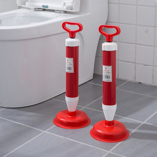 Household Sewer Dredge Toilet Suction Cup Vacuum Powerful Suction Pump, Plastic Rod