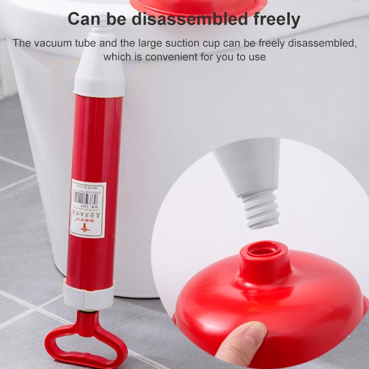Household Sewer Dredge Toilet Suction Cup Vacuum Powerful Suction Pump, Plastic Rod