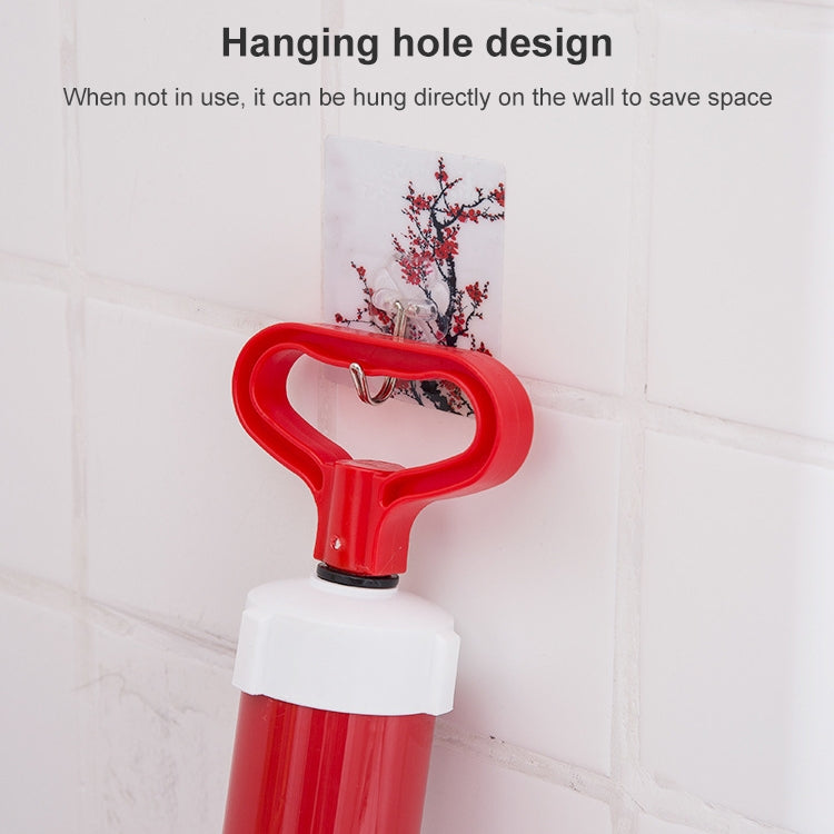 Household Sewer Dredge Toilet Suction Cup Vacuum Powerful Suction Pump, Plastic Rod