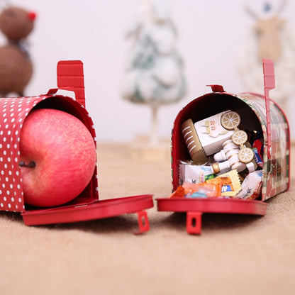 Christmas Decorations Tinplate Mailbox Box Children Gift Cartoon Candy Box, Wave Point, Cartoon Lattice