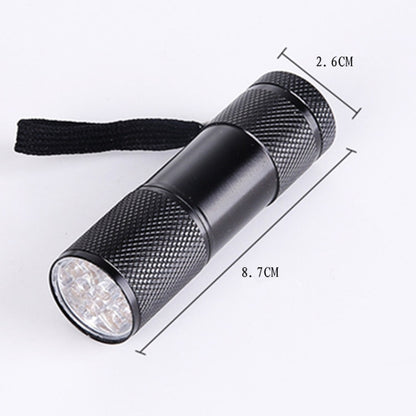 9 LEDs 395NM Mini UV Flashlight Fluorescent Agent Detection Pen Security Light