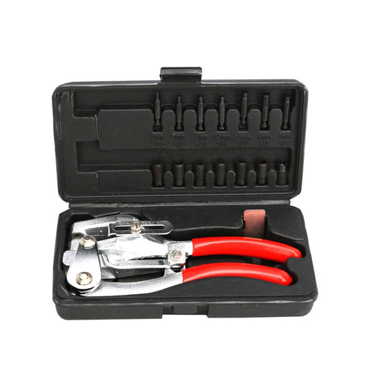 16 in 1 Stainless Steel Copper Aluminum Strip Iron Leather Plastic Manual Punching Pliers Punching Machine Set, 16 in 1