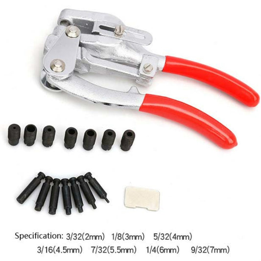 16 in 1 Stainless Steel Copper Aluminum Strip Iron Leather Plastic Manual Punching Pliers Punching Machine Set, 16 in 1