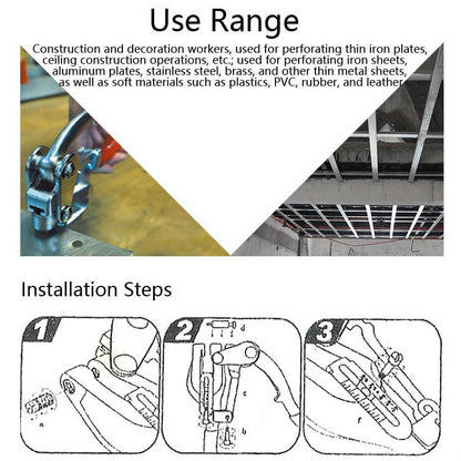 16 in 1 Stainless Steel Copper Aluminum Strip Iron Leather Plastic Manual Punching Pliers Punching Machine Set, 16 in 1