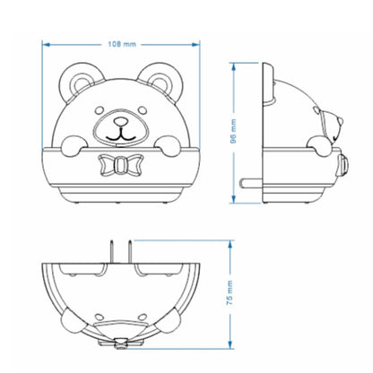 Bear Remote Control Night Light Bedside Eye Protection Wall Lamp with 3 Light Modes, CN Plug, Rechargeable