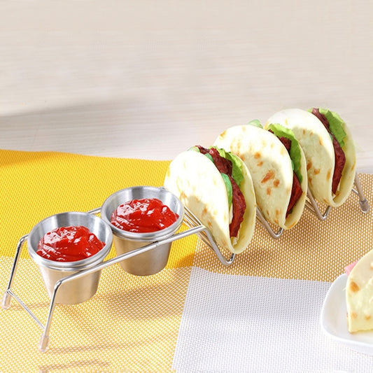 Taco Rack Stainless Steel 304 Taco Rack Taco Pancake Stand, Single Head Double Cup, Single Cup At Both Ends