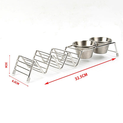 Taco Rack Stainless Steel 304 Taco Rack Taco Pancake Stand, Single Head Double Cup, Single Cup At Both Ends