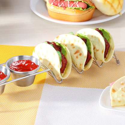 Taco Rack Stainless Steel 304 Taco Rack Taco Pancake Stand, Single Head Double Cup, Single Cup At Both Ends