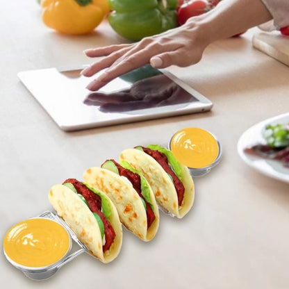 Taco Rack Stainless Steel 304 Taco Rack Taco Pancake Stand, Single Head Double Cup, Single Cup At Both Ends