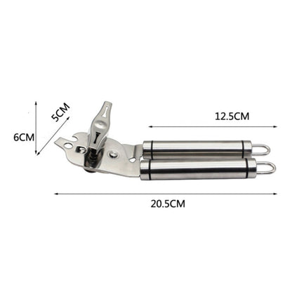 3 in 1 Thickened 304 Stainless Steel Manual Powerful Multifunctional Bottle Opener, Silver + Black Stripe