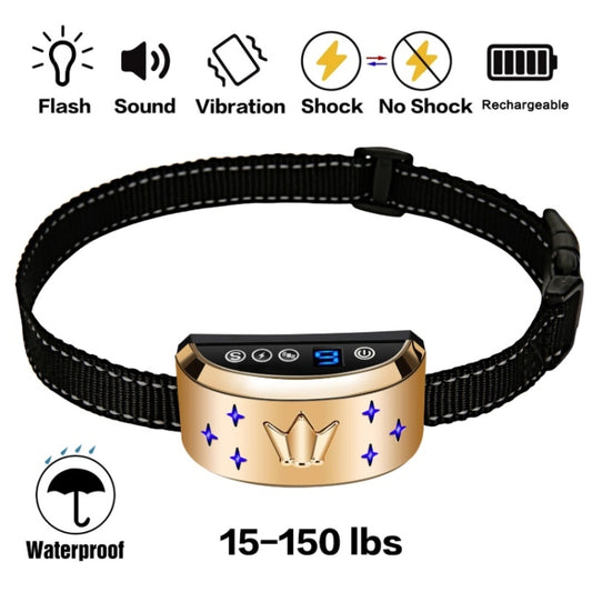Digital Display Electronic Dog Training Device Pet Training Collar Bark Stop, Crown Pattern