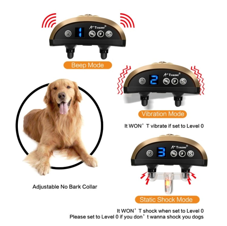 Digital Display Electronic Dog Training Device Pet Training Collar Bark Stop, Crown Pattern