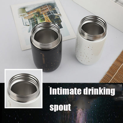 Portable Children Mini Cute Vacuum Flask Star Pocket Water Cup, Star White, Star Black