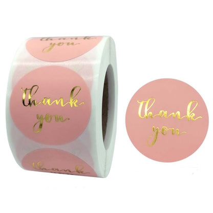 Roll Pink Hot Stamping Thank You Sticker Self-Adhesive Film Sticker  Envelope/Holiday Gift Decoration, C-06-38, C-07-38, C-08-38, C-09-38