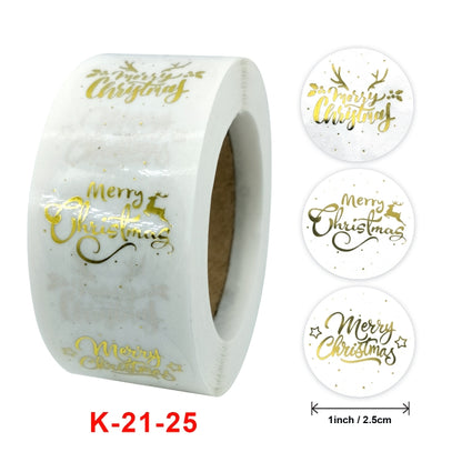 3 PCS  Roll TransparentHot Gold Stickers Christmas Stickers Holiday Gift Stickers, K-21-25, K-25-25
