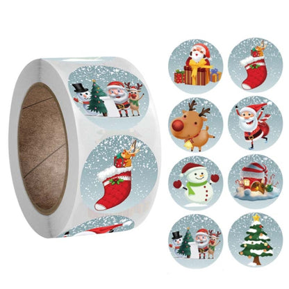 3 PCS  Roll Sticker Christmas Day Gift Decoration Gift Series Sticker Label, K-27-25, K-28-25, K-29-25, K-30-25