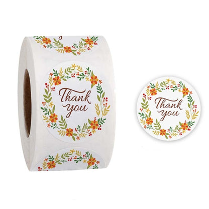 Roll Seal Sticker Thank You Sticker Flower Decoration Sticker Label, A-56, A-57, A-58, A-59