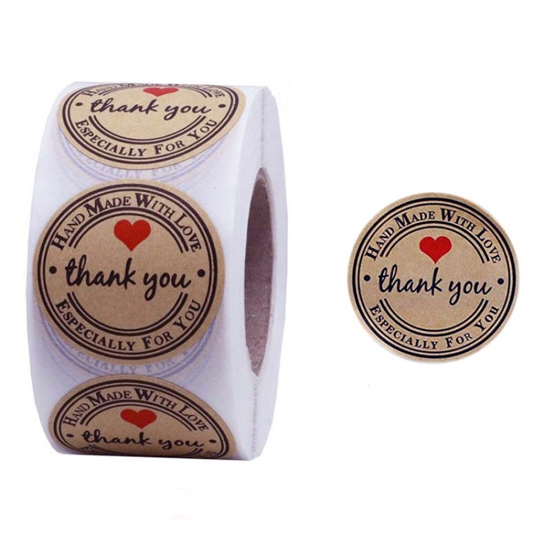 Kraft Paper Roll Sticker Thank You Sticker Label Red Love Envelope Decoration, B-09, B-10, B-11, B-12