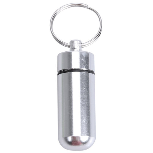 10pcs Portable Sealed Waterproof Aluminum Alloy First Aid Pill Bottle with Keychain
